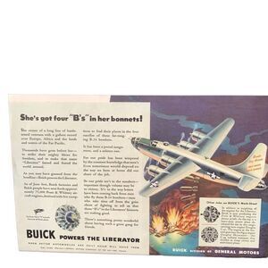Vintage 1945 Buick Powers the Liberator Ad Advertisement